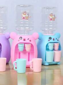 Random Color 1pc Cute Mini Water Dispenser For Children Kids Gift Cold/Warm Water Juice Milk Drinking Fountain Simulation Cartoon Design Kitchen Toy Halloween Party Christmas Gift - Pink - View 2