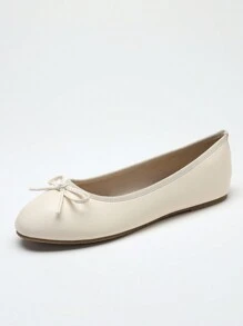 Bailarinas, Nuevo Llegado, Primavera/Verano/Otoño, De Bajo Empeine Versátiles, Suela Suave, Cómodas, Ligeras, Tacón Bajo, Lazo, Zapatos, Elegantes, Apropiadas para Trabajo, Exterior, Marrón