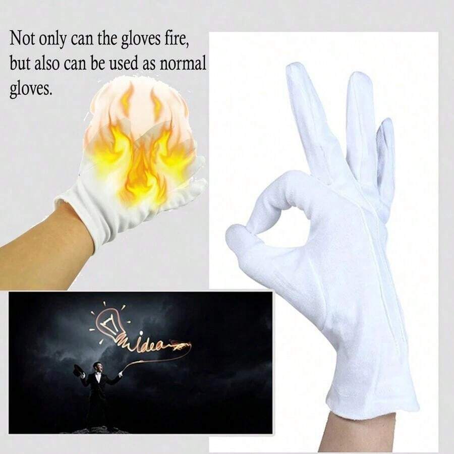 White Magic Gloves Can Perform Gloves Fire, Palm Flame, Can Use
