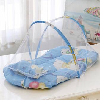 cottgoods 1 pièce Lit de bébé pliable portable avec moustiquaire, berceau de sommeil, anti-chute et anti-moustique, sans installation requise. Cadeau d'amour pour la Saint-Valentin