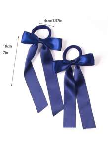 2pcs Girl's Polyester Long Ribbon Hair Ties, Fashionable And Personalized Cheapest Items Available, Movie Star Series Daily Dress Up Hair Accessories