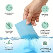 30 piezas de innovadores comprimidos para la limpieza del inodoro y el suelo - pañuelos de limpieza desechables, láminas de limpieza multifuncionales para el piso y toallitas de limpieza - solución de limpieza fácil y eficaz para accesorios de baño - Azul - Ver 8