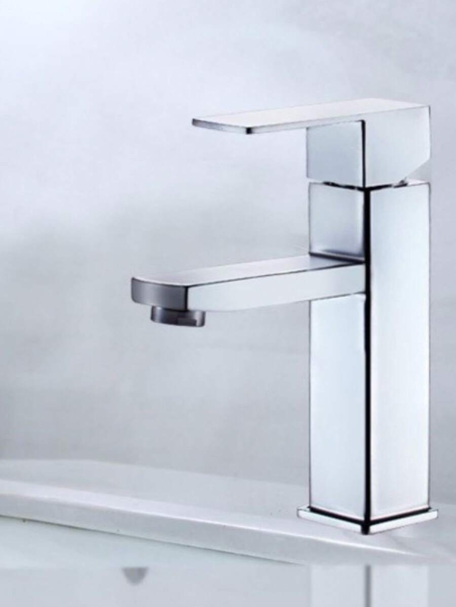 Banheiro Inox Monocomando Moderna Abs Luxo 1/4 De Volta Cromo Premium Torneira Banheiro Inox - Prata - Visão 1