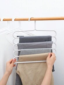 10 pack, Porte-pantalons multifonctionnel à cinq couches, antidérapant, porte-vêtements à plusieurs niveaux pour le rangement, porte-écharpes, porte-pantalons. Convient pour le rangement d'une petite garde-robe, la chambre, le salon et la salle de bain.