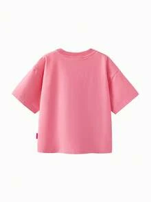 mini bala Áo thun nam nữ mùa hè thoáng khí tay ngắn - Hồng - Xem 5