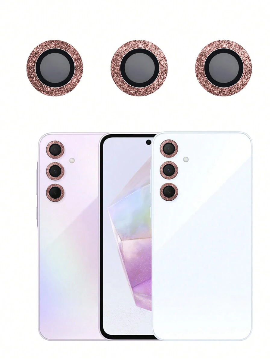 GLITTER CAMERA Protector KIT A35/A55 Glossy Colorful Tempered Glass Lens Film - 淺粉色 - 查看 1