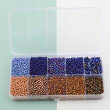 10 件/盒混合颜色和尺寸玻璃种子珠，DIY 手链、项链、鞋子、帽子、包包、手机链、钥匙扣、工艺品和礼品制作用品 - 10格小米珠 - 查看 17