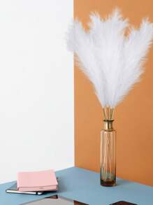 4Pcs Faux Pampas Grass,Set Of 4 Stems Large 43''/110CM Tall Artificial Pampas Grass Fake Pampas Floral Artificial Pampas Grass Branches Plants For Home Kitchen Boho Decor For Wedding Decoration, Valentine'S Day Decor, Birthday Decor, Anniversary Decor, Holiday Decor, Graduation Decoration, Party Decor Supplies - 白色 - 查看 4