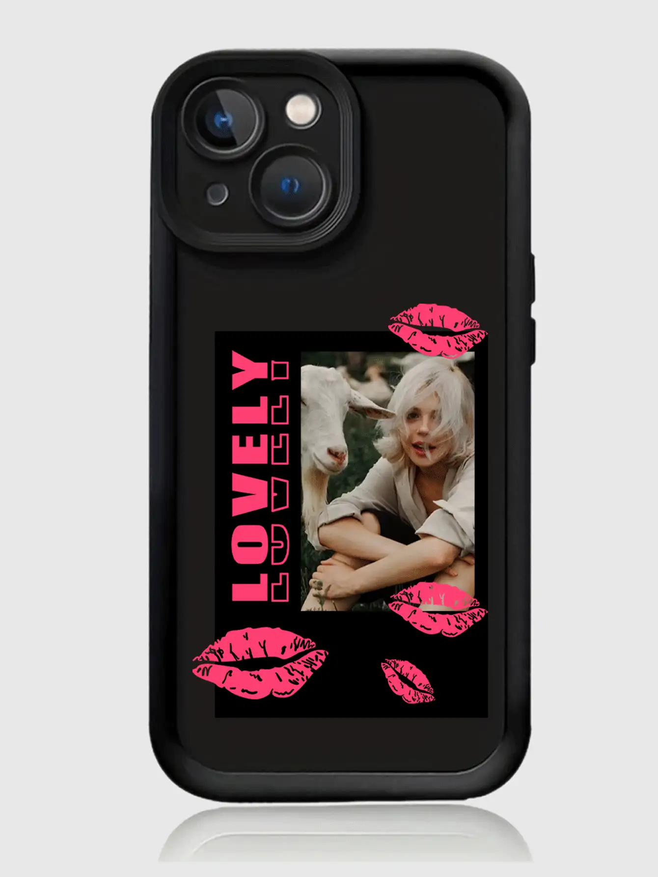 1pc Customized Printed Lip Pattern Full Coverage Silicone Lens Protection Phone Case Compatible With IPhone 16, 15, 14, 13, 12, 11 Pro Max