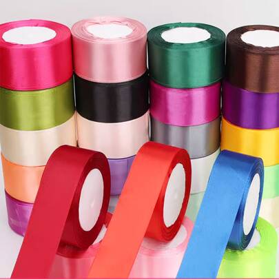 1 rollo de cinta de satén de 4 cm de ancho para accesorios de flores artificiales y lazos, envoltura de regalos, decoración de repostería. Cinta para hacer ramos, decorar pasteles de boda, hacer rosas DIY, envolver regalos de cumpleaños, graduación, Navidad y talla grande.