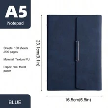 Elegante quaderno in pelle trifold - a spirale, con pagine rimovibili, perfetto per riunioni di lavoro e diari personali, alla moda per il ritorno a scuola