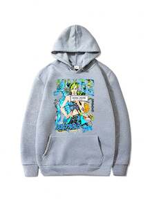 Moletom Anime Joj Jolyne Blusa de Frio 100% Algodão Unissex - Cinza - Visão 1