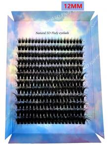 12 rânduri de gene false 5D Fluffy CC Curl 80D groase, culoare nurcă, amestec de gene, lungime 10-20 mm, efect 3D, gene individuale tip cluster pentru extensii de gene DIY, clustere de gene, gene individuale, gene, gene false - CC - Vizualizare 9