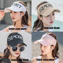 Casual Elastic Knitted Cap, Breathable Women's Empty Top Sunshade Hat For Outdoor Sports And Sun Protection - Multicolor - View 10