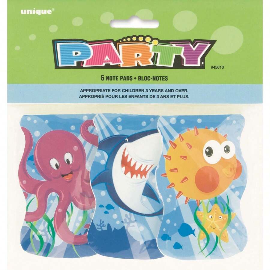 Unique Party Shark Notepad (Pack Of 6) (Blue/Yellow/Pink) - Haze Blue - View 1