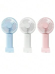 1 pieza Mini ventilador portátil de mano con puerto USB, cable de datos y base, adecuado tanto para actividades en interiores como exteriores, elección de regalo perfecta para citas, oficina, estudio y