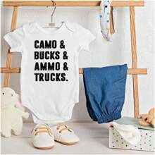 Baby Boy Camo Bucks Trucks Cute Hunter Son Bodysuit Jumper Brisco Brands