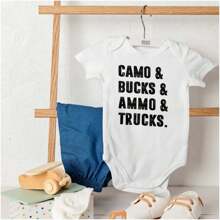 Baby Boy Camo Bucks Trucks Cute Hunter Son Bodysuit Jumper Brisco Brands