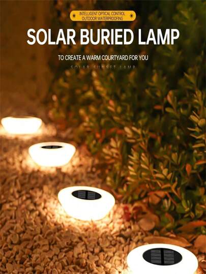 1/4 Pcs Solar Buried Lights, Outdoor Waterproof Garden Lamp, Led Deck Lighting ,For Lawn, Patio, Pathway, Yard, Steps, Walkway Fall Decor House Decor Outdoor Decor