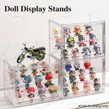 Acrylic Display Case For Collectibles Clear Display Case For Labubu Pop Figures Adjustable Display Case With Magnetic Door