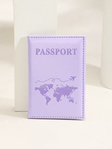 1pc Matte Passport Holder With Letter Print And Fixed Edge Design, Suitable For International Travel, Can Be Used As Passport Holder, Passport Case, Passport Wallet, Passport Bag, Also Suitable For Vacation Travel, Travel Storage, Travel Supplies, Travel Wallet, Passport Holder, Passport Wallet, Beach Holiday Bag, Summer Christmas Holiday, Etc.