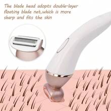 1pc USB Rechargeable 5W Electric Epilator Women's Hair Removal Tool, 2-In-1 Multi-Function - White - View 9