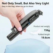 AXNEN Palo selfie extensible con trípode, soporte desmontable para teléfono y disparador remoto inalámbrico, compatible con smartphones iOS y Android, adecuado para vacaciones de verano, viajes, iluminación, actividades al aire libre, transmisión en vivo y talla grande - Negro - Ver 7