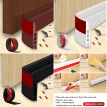 1 miếng chặn gió cửa, miếng dán kín đáy cửa, miếng dán đường nối cửa, miếng cách nhiệt chặn gió dưới cửa, chổi quét cửa, dải chắn thời tiết, dải chặn tiếng ồn cho cửa cách âm, chắn gió, chặn bụi, dài 39,3 inch, nhãn dán, decal dán tường, decal vinyl trang trí nhà cửa, vật dụng trang trí mùa xuân làm mới ngôi nhà của bạn, nhãn dán trang trí Rama - Nhiều màu - Xem 10