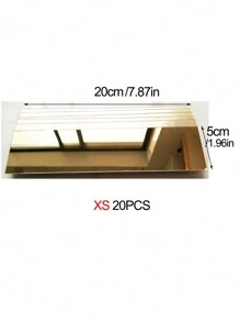 20pcs Large Size Mirror Effect 3D Wall Stickers, Self-Adhesive Rectangular Acrylic Mirror Strips Creative Decoration For Living Room, Bedroom, Restaurant, Home Wall Decor - Multicolor - View 15
