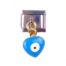 1 pieza Componente de pulsera de  de acero inoxidable al estilo de ojo maligno de Italia lindo y desmontable adecuado para la construcción de bricolaje