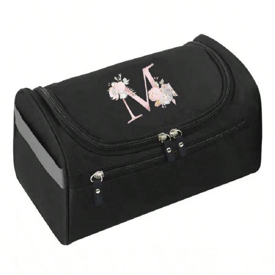 1入組輕便實用拉鍊化妝/化妝袋 - 簡約有型地整理你的旅行必備品 - 黑色 - 查看 1