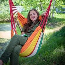 1入組戶外帆布吊床椅配有1個枕頭，1個坐墊和2個綁繩，適用於室內和戶外使用，花園休閒傢俱吊床，適用於戶外、家庭、臥室、庭院、露營等