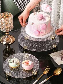 1pc Luxury High Aesthetic Acrylic Serving Tray For Home - Multicolor - View 2