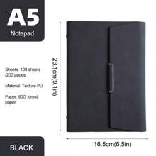 Elegante quaderno in pelle trifold - a spirale, con pagine rimovibili, perfetto per riunioni di lavoro e diari personali, alla moda per il ritorno a scuola