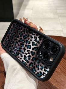 One Shiny Leopard Print Phone Case, Compatible With IPhone 13/14 Pro Max/11/15, High Bamboo Black - Multicolor - View 2