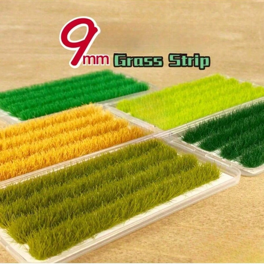 4 Stripes Artificial Grass, Model Grass Tufts Fake Turfs For Patios Static Grass Tufts Grass For Crafts Mini Scene Decor - Multicolor - View 1