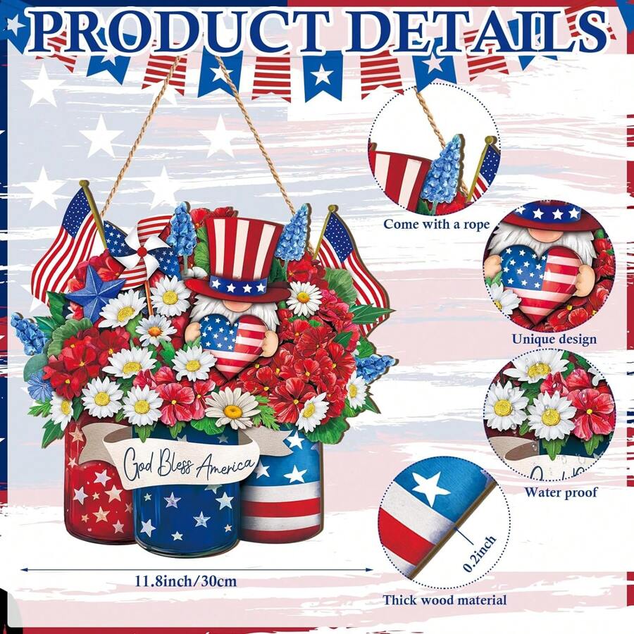 Coupe-vent Drapeau Américain, Art De Jardin Patriotique Des États-Unis En Plein Air, Décoration Suspendue De Belvédère De Véranda, 4 Juillet, Cadeau Du Memorial Day Pour Elle, Lui - France