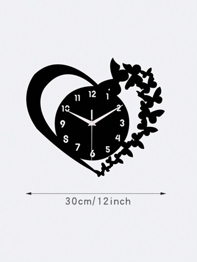 Pc, Zwart Love Acrylic Wand Clock, Creative Silent Living Room, Bedroom, Room ation, Home Kitchen, Office ation. Loved Ones Friends.,Home ,Room Birthday Graduation Klok Bedroom Dormitory Back To School view 2