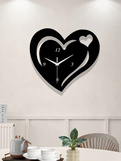 Pc, Zwart Love Acrylic Wand Clock, Creative Silent Living Room, Bedroom, Room ation, Home Kitchen, Office ation. Loved Ones Friends.,Home ,Room Birthday Graduation Klok Bedroom Dormitory Back To School view 5