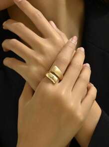 1 件夸张时尚高贵品质金属开口手镯，适合女士，适合办公室、派对、生日、社交活动、购物、约会、送礼