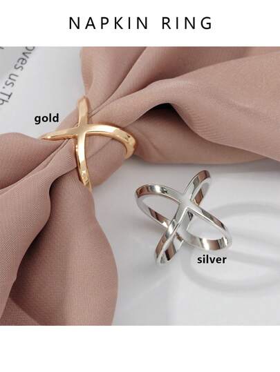 4 حلقات مفارش طعام ذهبية، مناسبة لديكور الطاولة، الزفاف، الحفلات، الحفلات، الديكور DIY