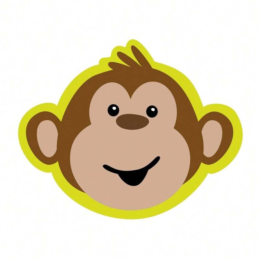 Creative Party Monkey Birthday Invitations (Pack Of 8) (Yellow/Brown) - Hello Yellow - View 1