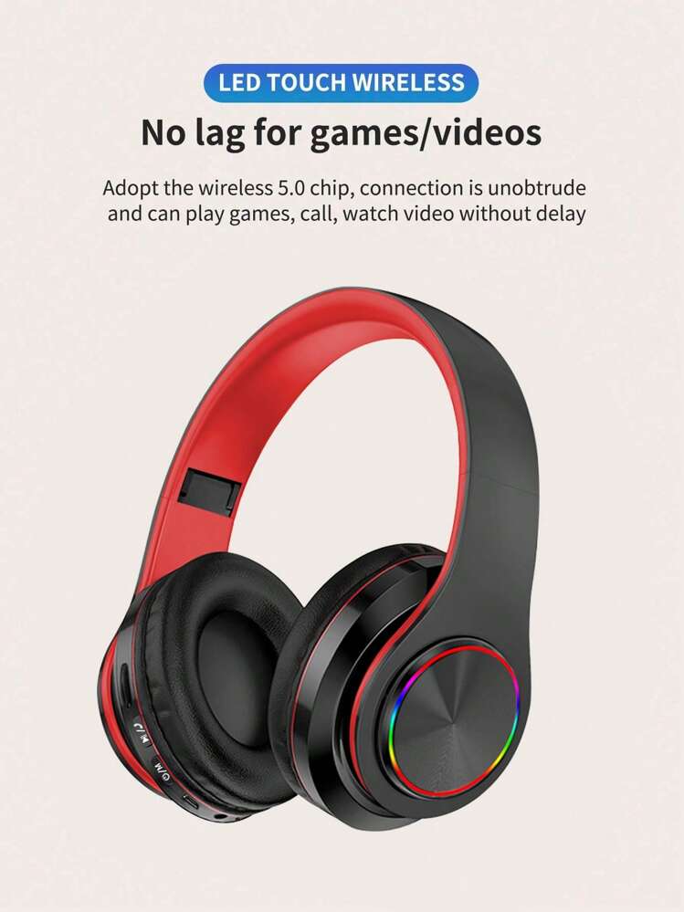 LIGHTING ワイヤレスヘッドホン B39 B39折りたたみ式ワイヤレスヘッドホンLEDライトオーバーイヤーサポート