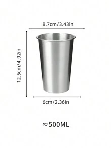 XIYIJIA 1入不銹鋼啤酒杯單層飲料檸檬杯家用咖啡杯啤酒工具杯 - 銀色 - 查看 4