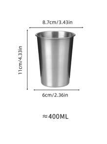 XIYIJIA 1入不銹鋼啤酒杯單層飲料檸檬杯家用咖啡杯啤酒工具杯 - 銀色 - 查看 3
