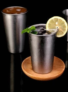 XIYIJIA 1入不銹鋼啤酒杯單層飲料檸檬杯家用咖啡杯啤酒工具杯 - 銀色 - 查看 1