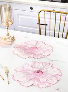 1pc New Kitchen Table Decor Embroidered Placemat, Suitable For Dining Room, Living Room, Heat Insulation, Anti-Scratch, Anti-Dust, Applicable For Weddings, Parties, Gifts, Birthdays, Christmas - Pink - View 13