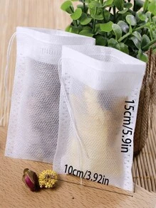 Tea Filter Bag, Safe Natural Material, Empty Tea Bag For Loose Leaf Tea, Loose Tea Bag With Drawstring, Natural Tea Filter Bag Empty Tea Bag With Drawstring Suitable For Leaf Tea, Coffee, Spices, Herbs,50 (White) Back To School
