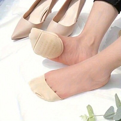 QKC 1 par de calcetines sin costuras antideslizantes para el tobillo con acolchado en la parte delantera del pie - Super cómodos, agarre de espuma antideslizante - Perfectos para uso diario para mujeres con tacones altos, tacones de mujer y zapatillas de hombre en verano