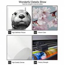 Set Of 3 Frameless Cute Black White Animal Bathroom Funny Poster Otter Lion Elephant With Toilet Paper Wall Art Modern Canvas Painting Print Wall Picture For Home Decoration - Apricot - View 7